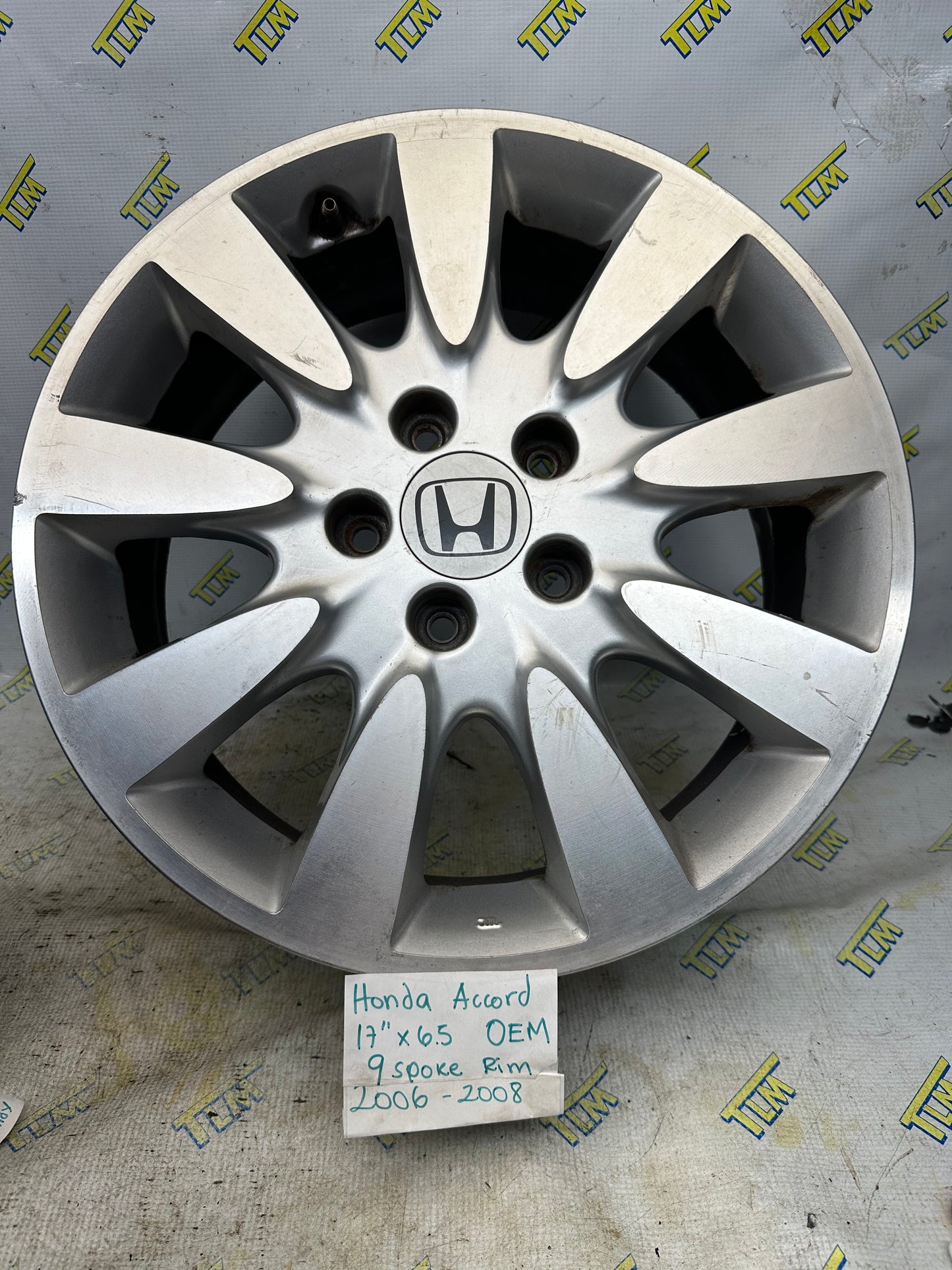06-08 Honda Accord Rim Wheel 17” 2006 2007 2008 Factory 9 Spoke OEM