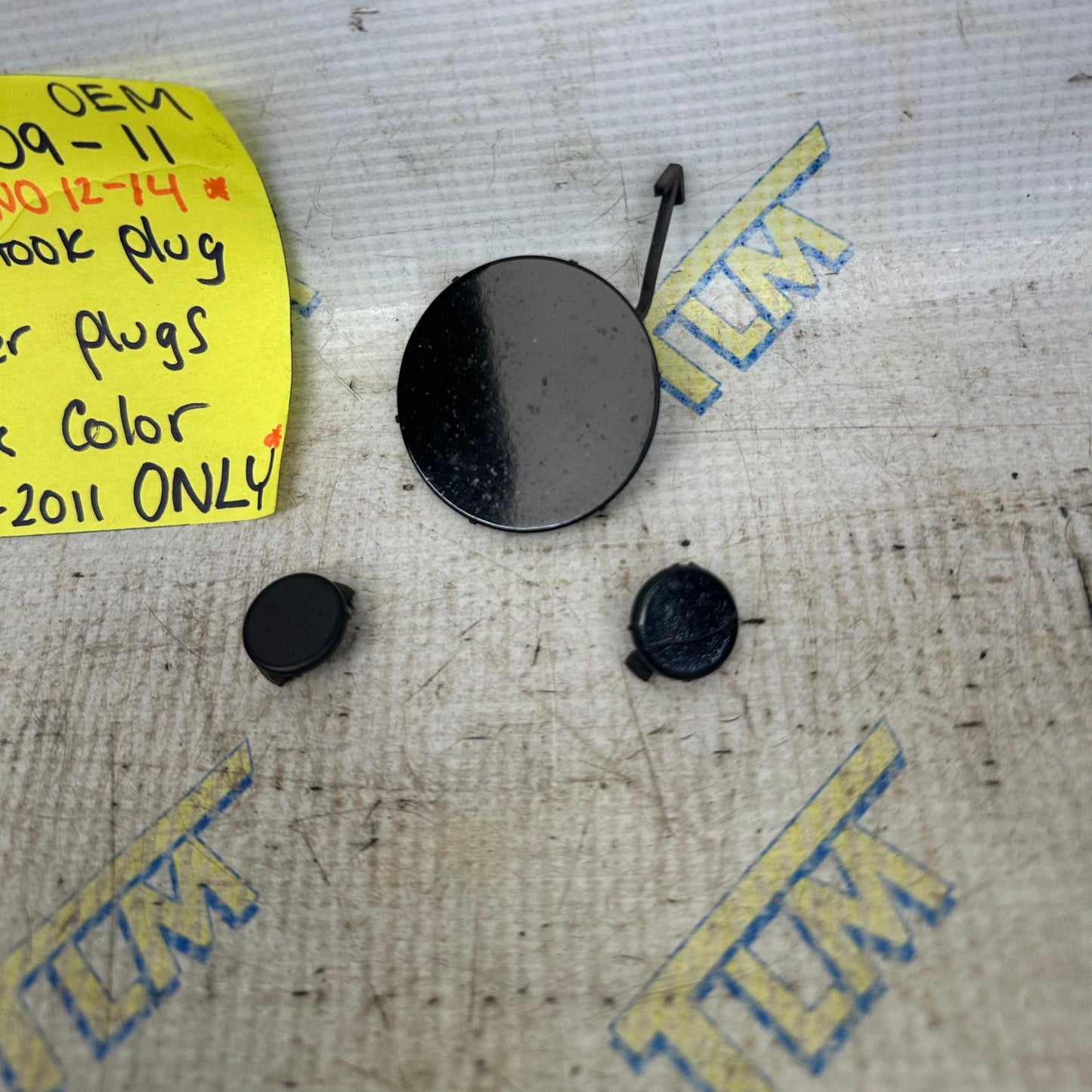 09-11 Acura TL Bumper Tow Hook & License Plate Cover Caps BLACK 09 2010 2011 OEM