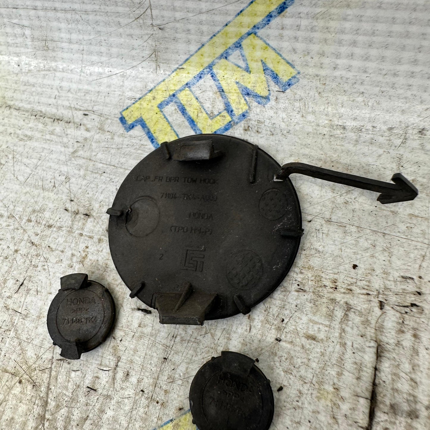 09-11 Acura TL Bumper Tow Hook & License Plate Cover Caps BLACK 09 2010 2011 OEM