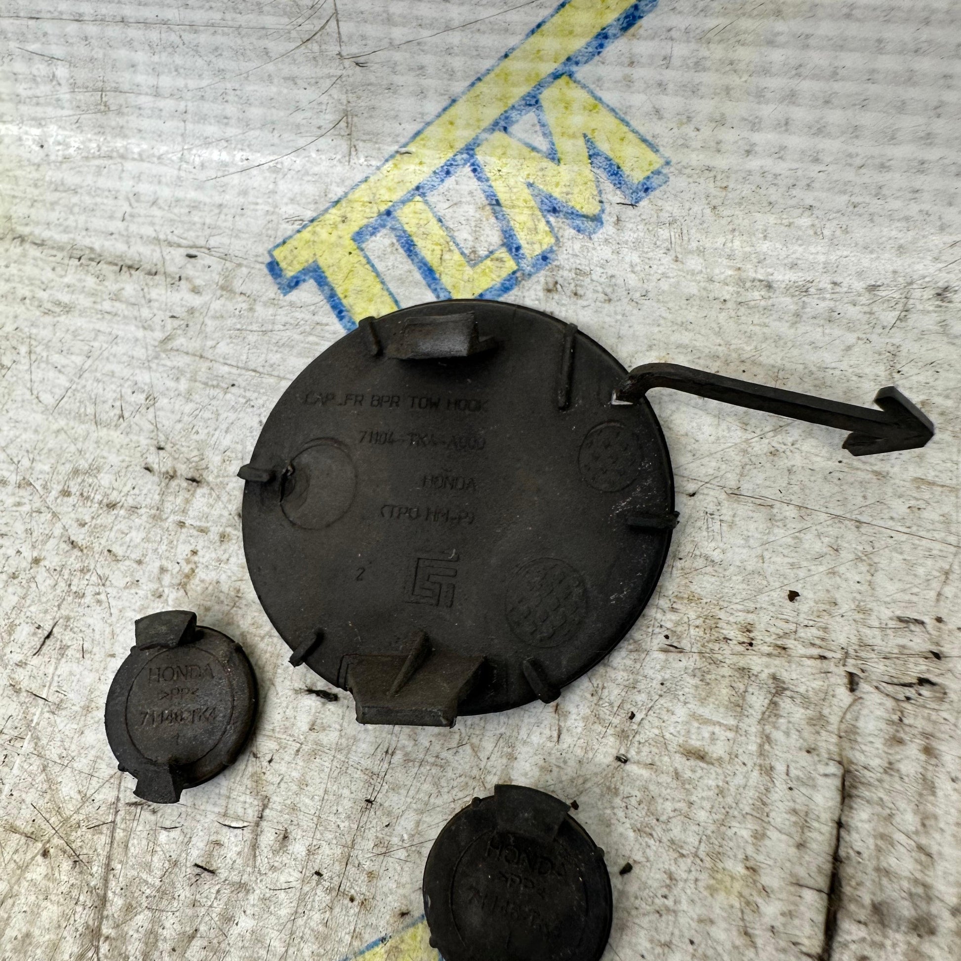 09-11 Acura TL Bumper Tow Hook & License Plate Cover Caps BLACK 09 2010 2011 OEM