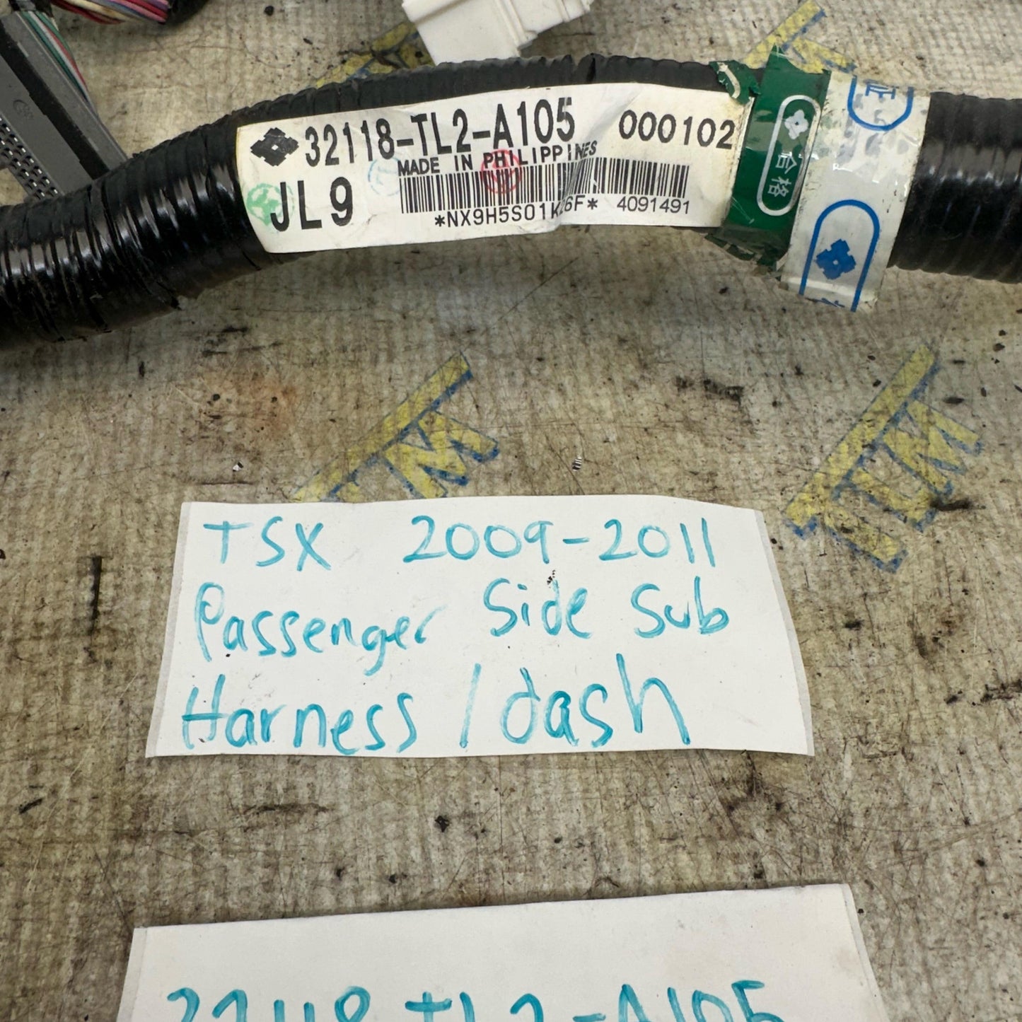 09-11 Acura TSX Passenger Sub Dash 32118-TL2-A105 Wire Harness AUTOMATIC 10 OEM