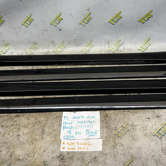 09-14 Acura TL Door Trim Plastic Molding BLACK 2010 2011 2012 2013 Full Set OEM