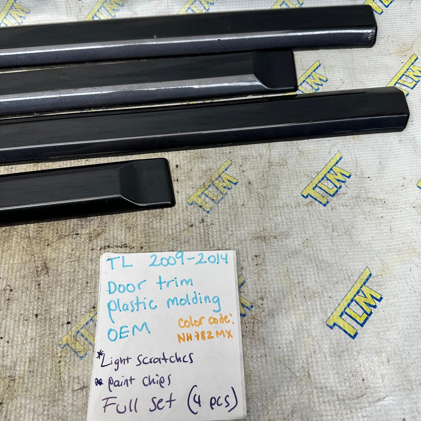 09-14 Acura TL Door Trim Plastic Molding NH782MX 2010 2011 2012 2013 Set OEM