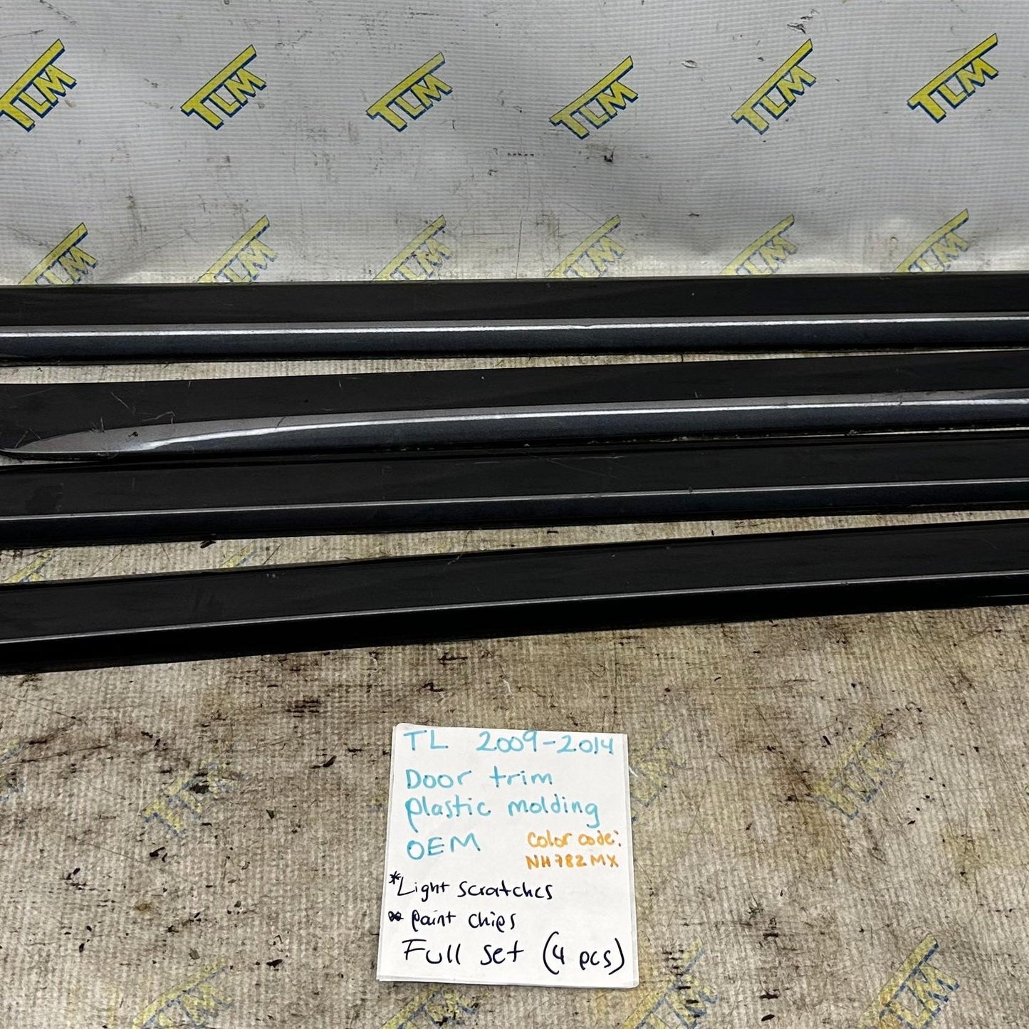 09-14 Acura TL Door Trim Plastic Molding NH782MX 2010 2011 2012 2013 Set OEM