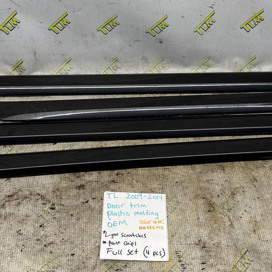 09-14 Acura TL Door Trim Plastic Molding NH782MX 2010 2011 2012 2013 Set OEM