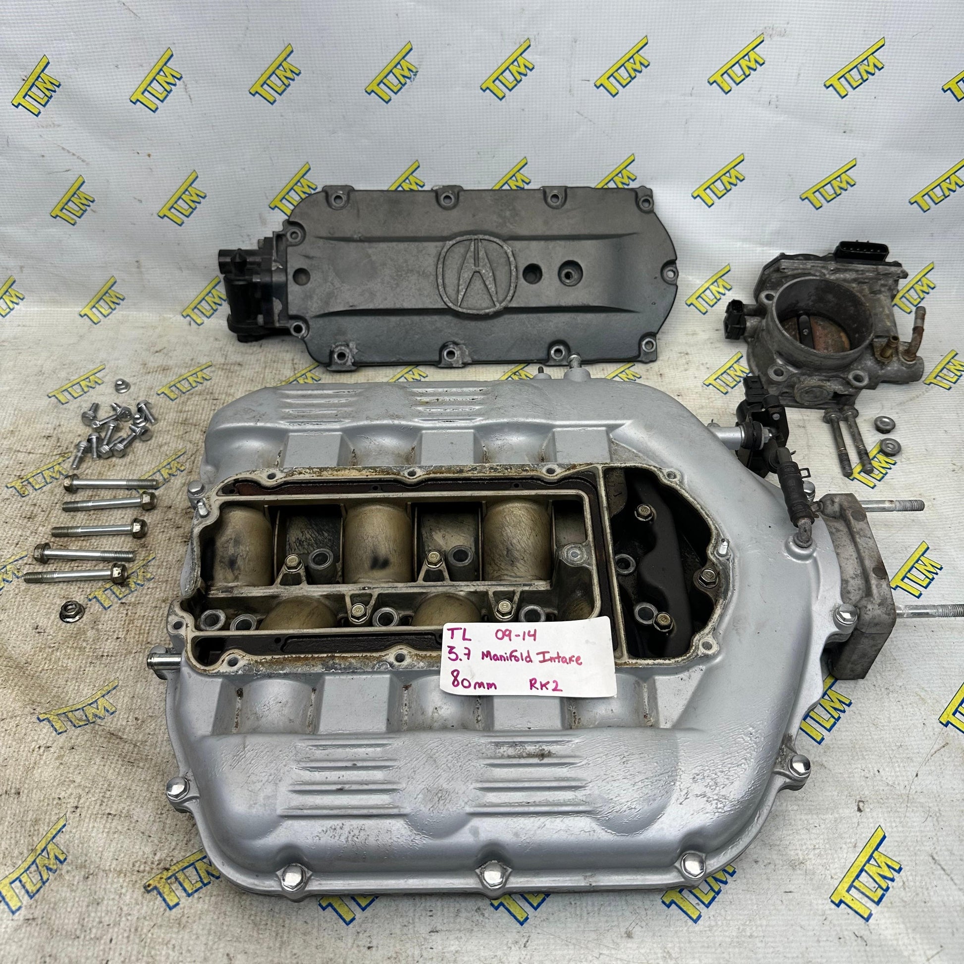 09-14 Acura TL Intake Manifold 3.7 Engine 80mm RK2 with Cover Top Plate 2010 2011 2012 2013 2014 OEM
