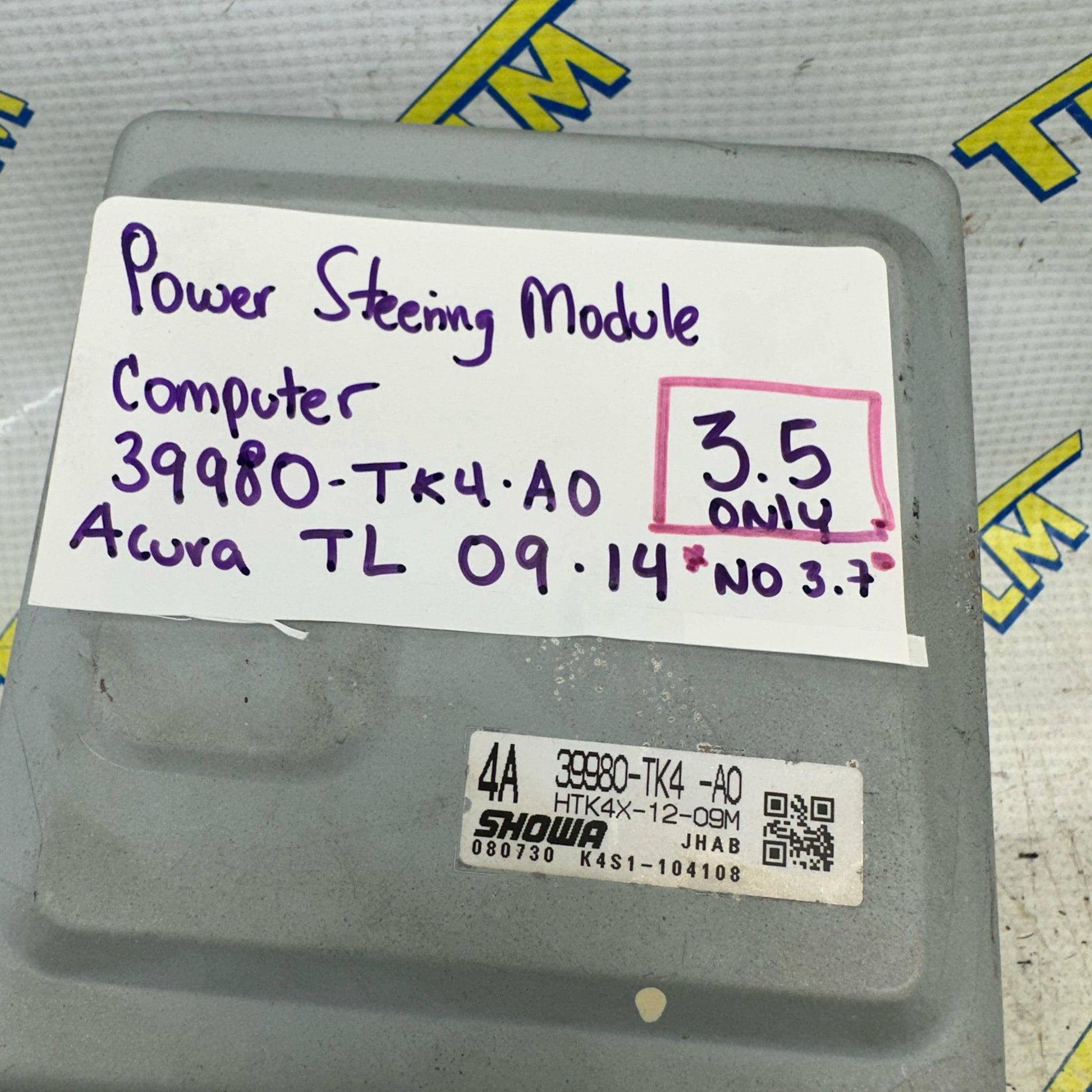 09-14 Acura TL Power Steering Control Module 39980-TK4 *3.5 only* 2009 2010 2011 12 13 OEM