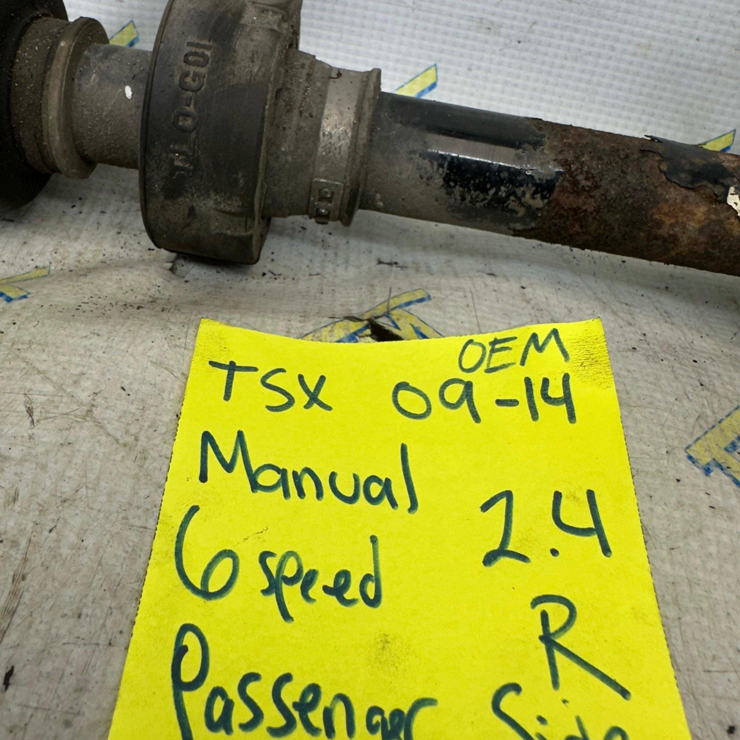 09-14 Acura TSX Axle *MANUAL* Passenger Right 2.4 Front 6 Speed 10 11 2012 2013 OEM