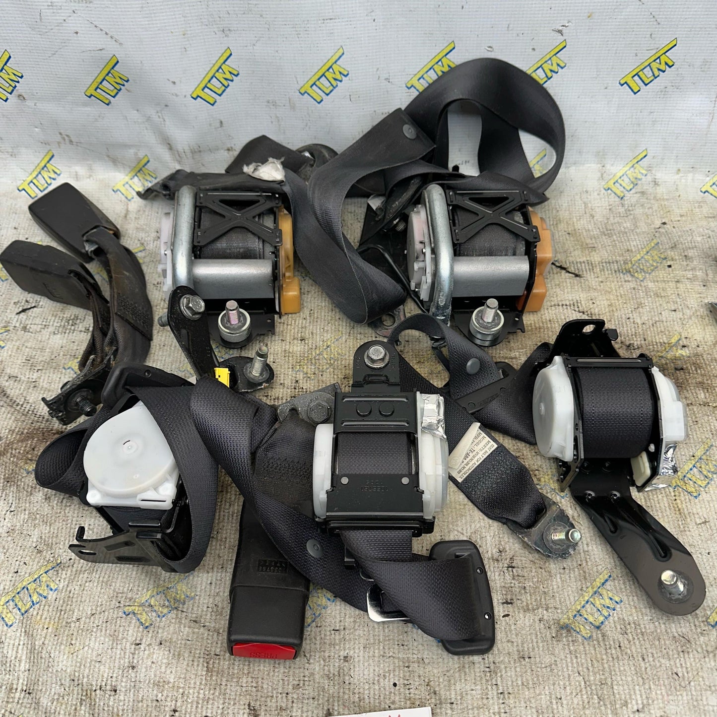 09-14 Acura TSX BLACK Seatbelt Full SET FRONT REAR LEFT RIGHT 2010 2011 2012 2013 OEM