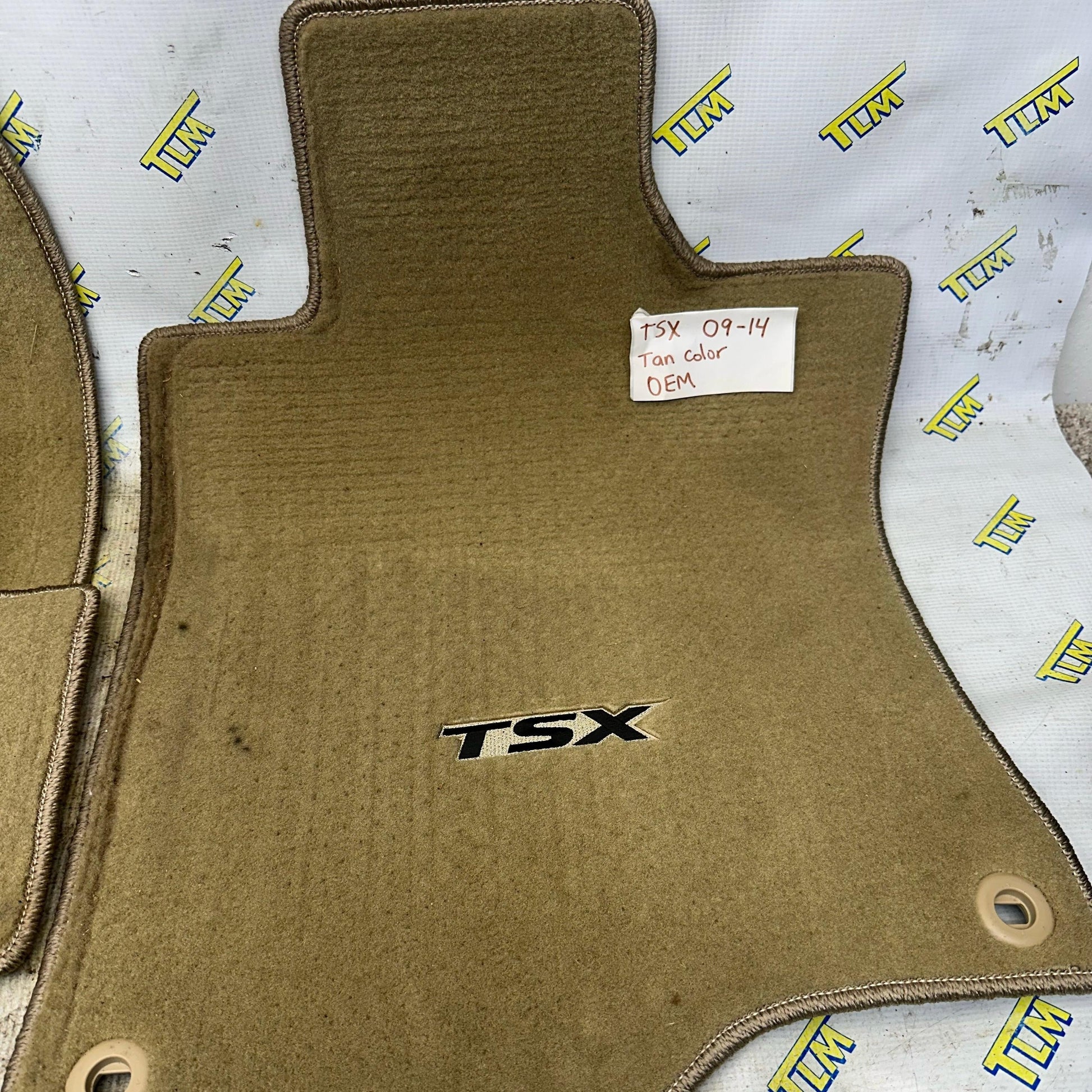 09-14 Acura TSX Interior Floor Mats 2010 2011 2012 2013 Tan Cream Carpet OEM
