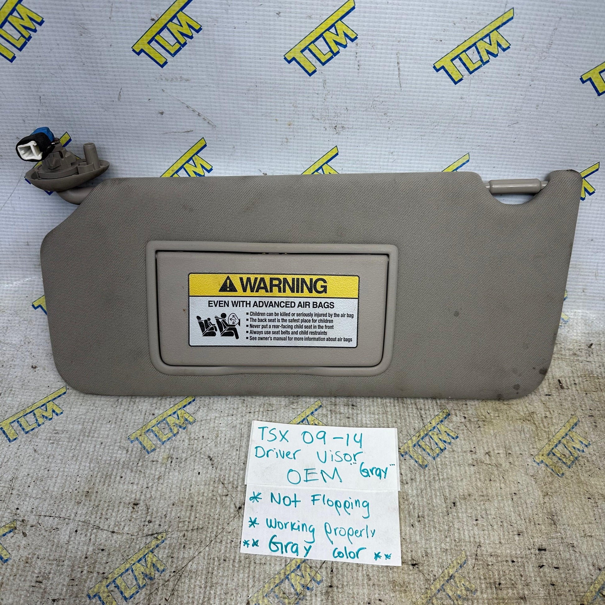 09-14 Acura TSX Sun Visor DRIVER LEFT Mirror Gray 10 2011 2012 2013 2014 OEM