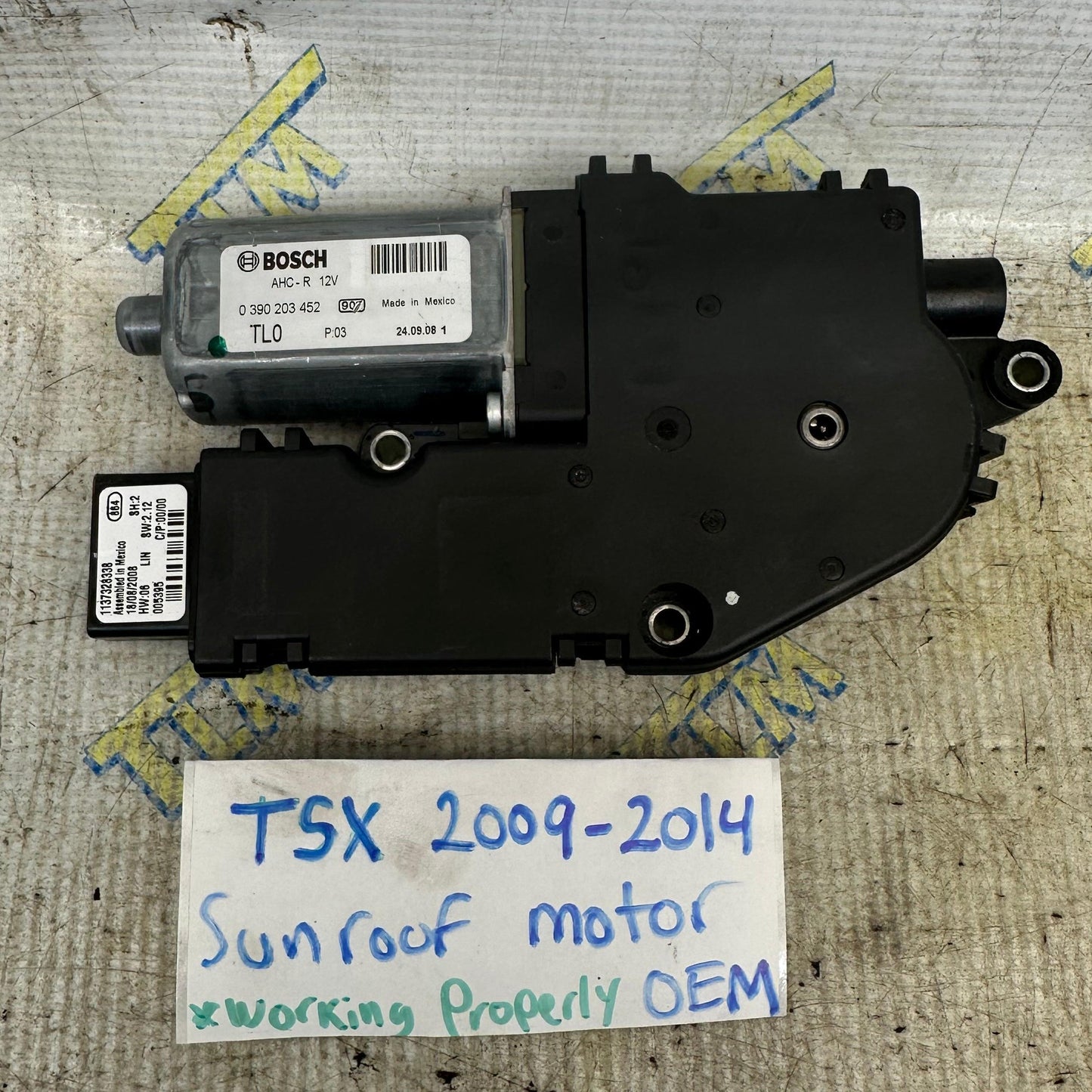 09-14 Acura TSX Sunroof Motor Sun Roof Moon 2009 2010 2011 2012 2013 2014 OEM
