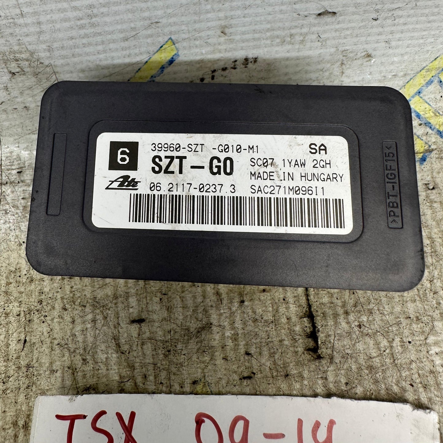09-14 Acura TSX Yaw G Rate SZT-G0 Sensor 39960-SZT-G010-M1 10 2012 2013 2014 OEM