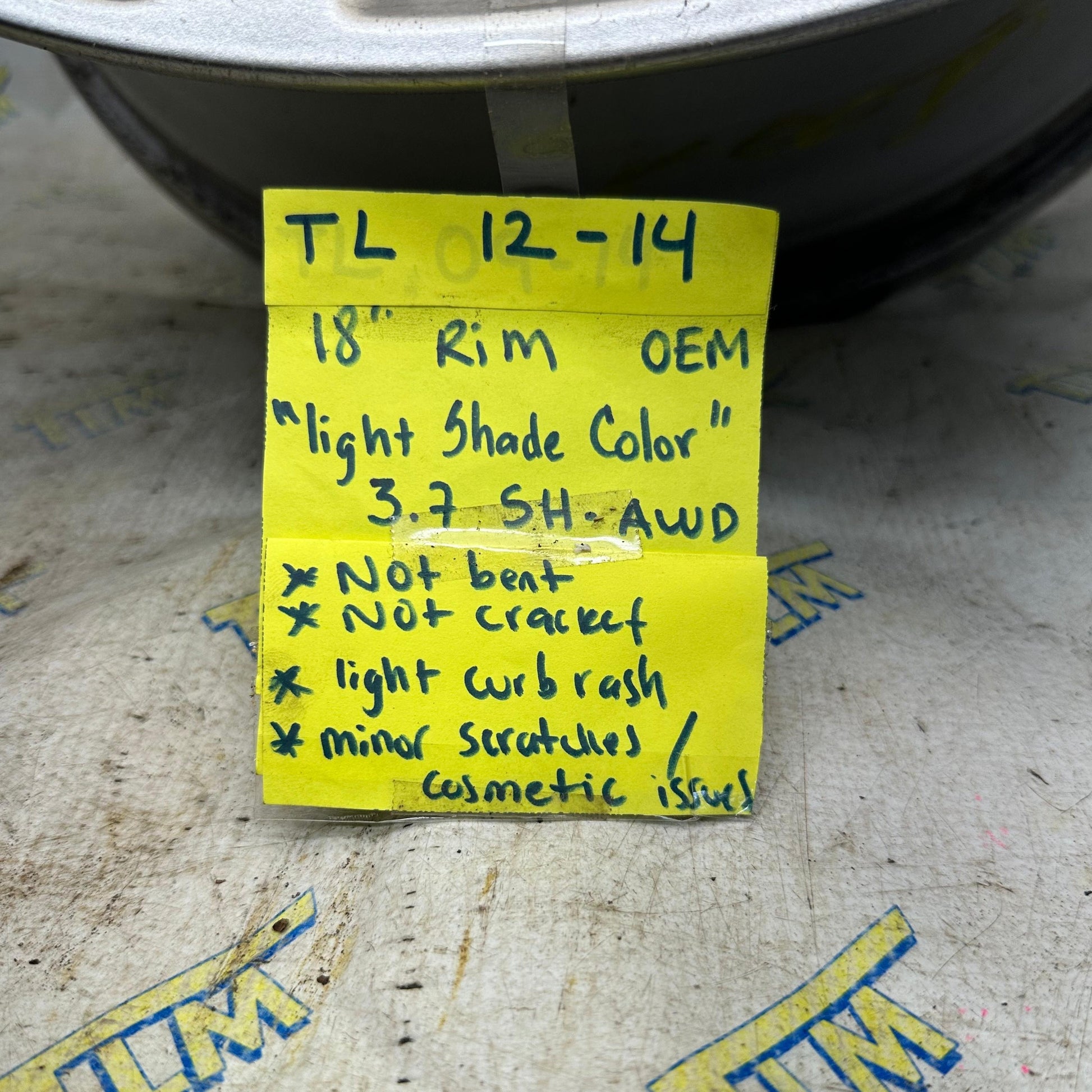 12-14 Acura TL Rim Wheel 2012 2013 2014 13 SHAWD 18” 3.7 engine SH-AWD OEM