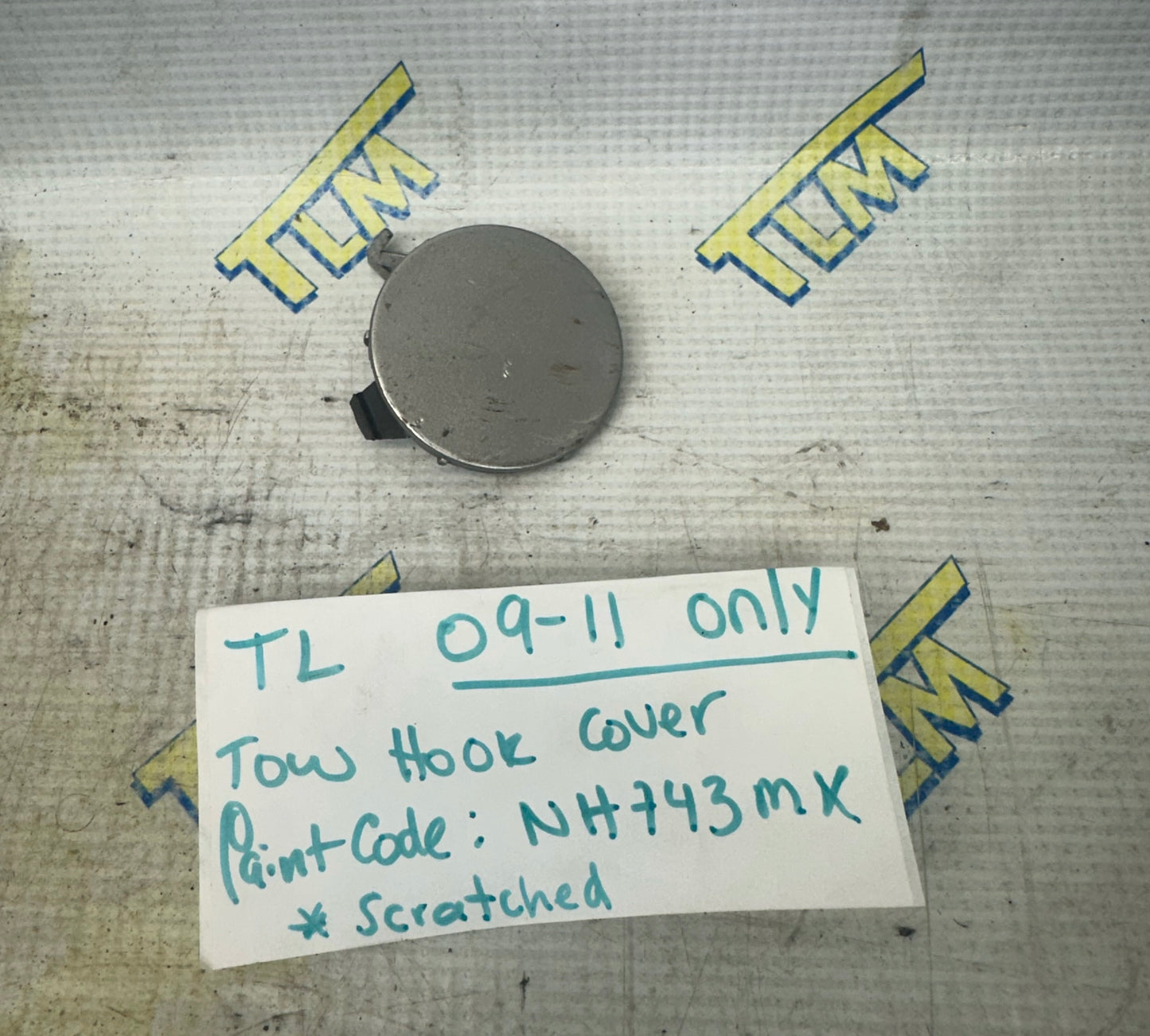 09-11 Acura TL Bumper Tow Hook Cover Cap SILVER NH743MX 2009 2010 2011 10 OEM