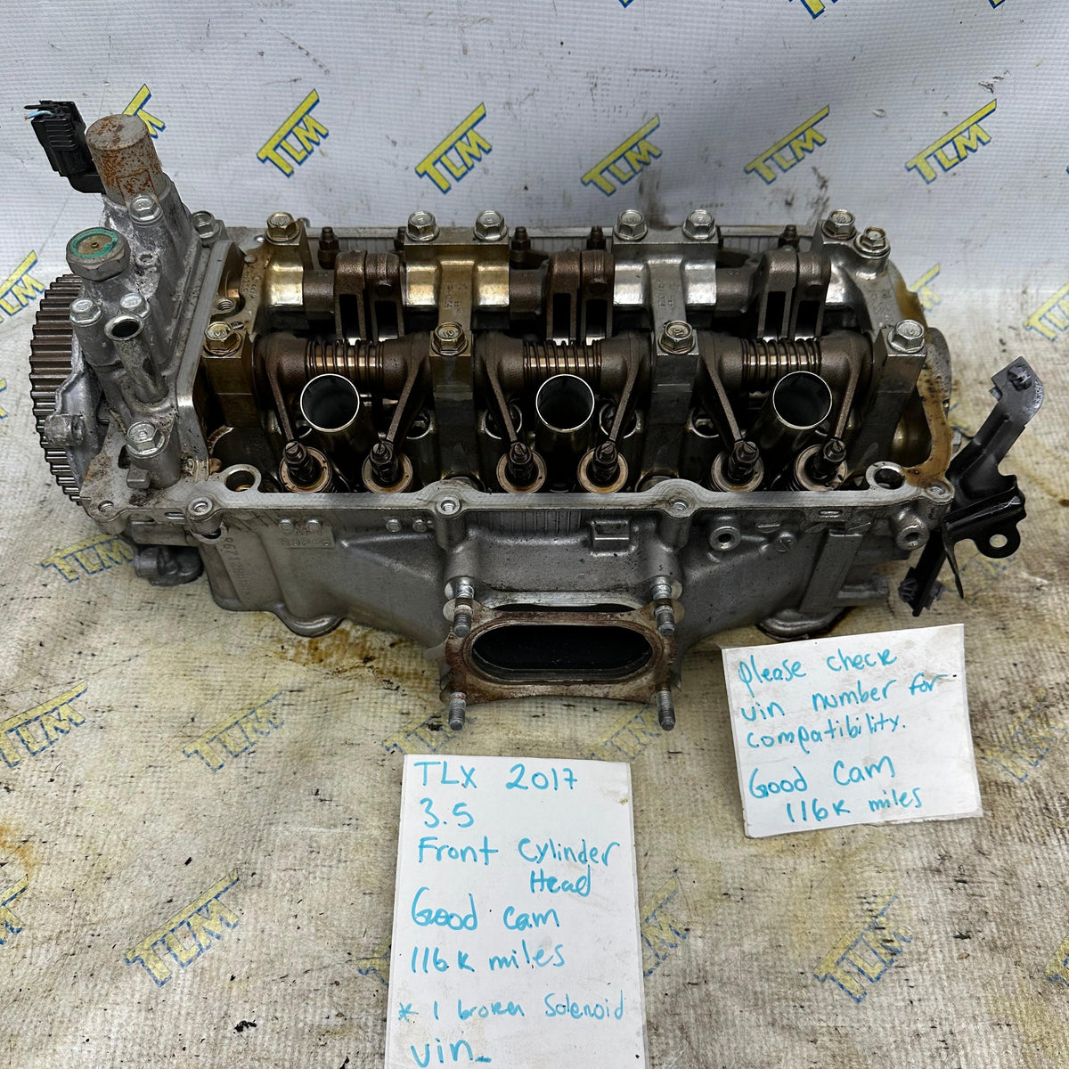 2017 Acura TLX FRONT Cylinder Head 3.5 Engine 116k Miles Good Cam *1 broken solenoid* OEM