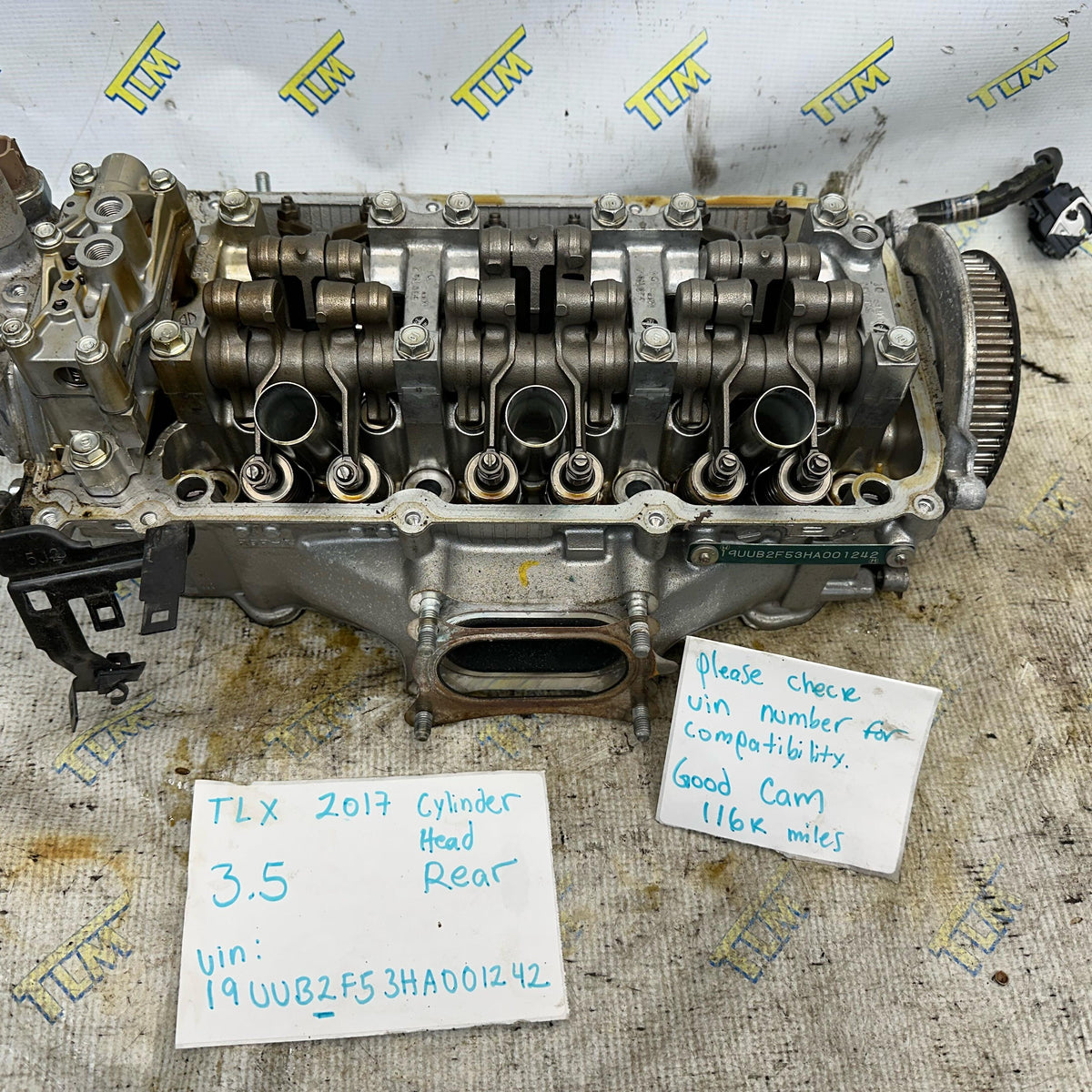 2017 Acura TLX Rear Cylinder Head 3.5 Engine 116k Miles Good Cams OEM