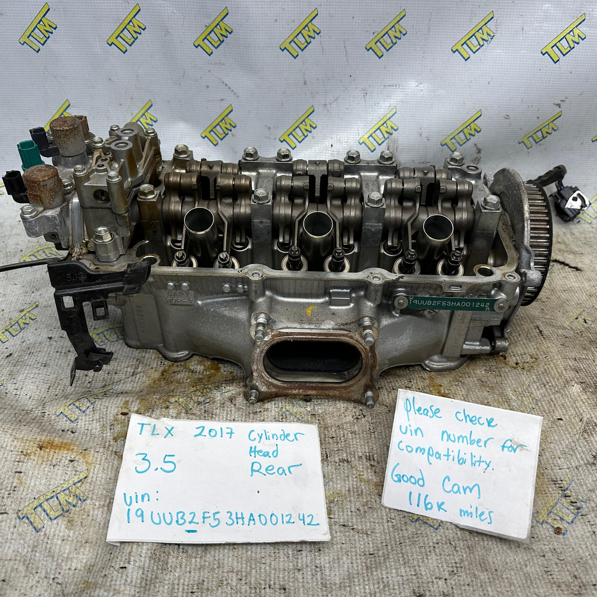 2017 Acura TLX Rear Cylinder Head 3.5 Engine 116k Miles Good Cams OEM
