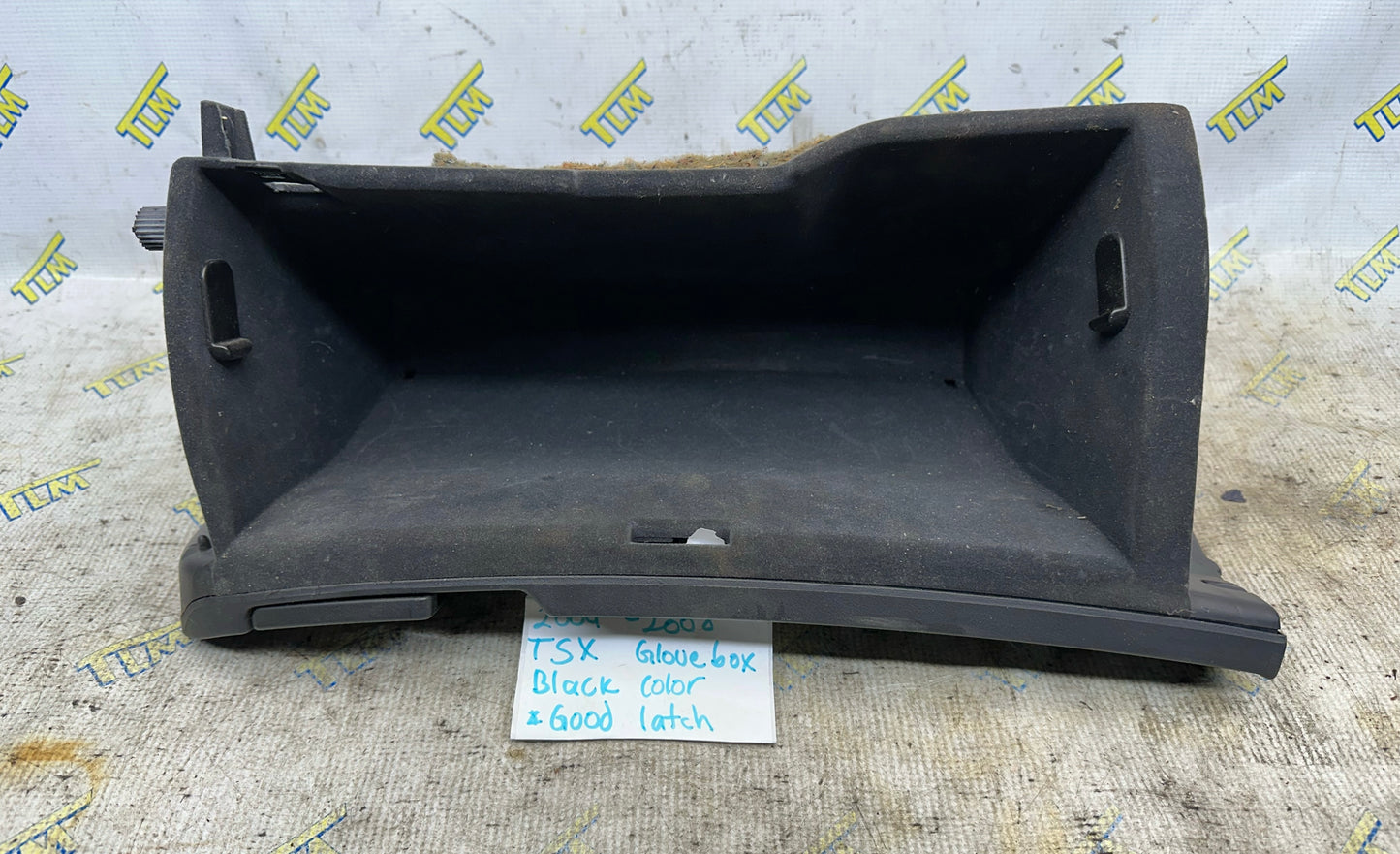 04-08 Acura TSX Glove Box Door Dash Bin Black Leather 05 06 07 Good Latch OEM
