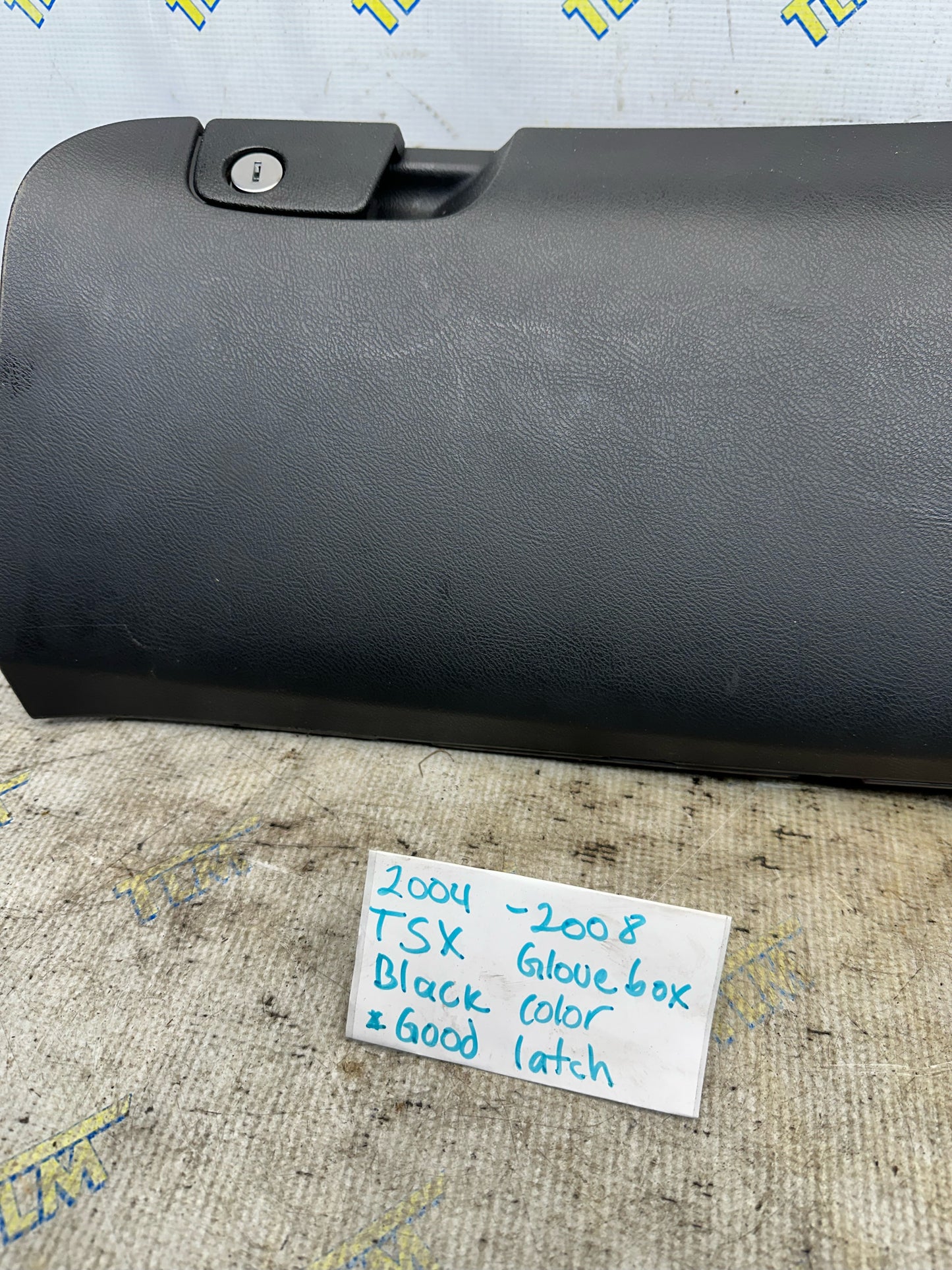 04-08 Acura TSX Glove Box Door Dash Bin Black Leather 05 06 07 Good Latch OEM
