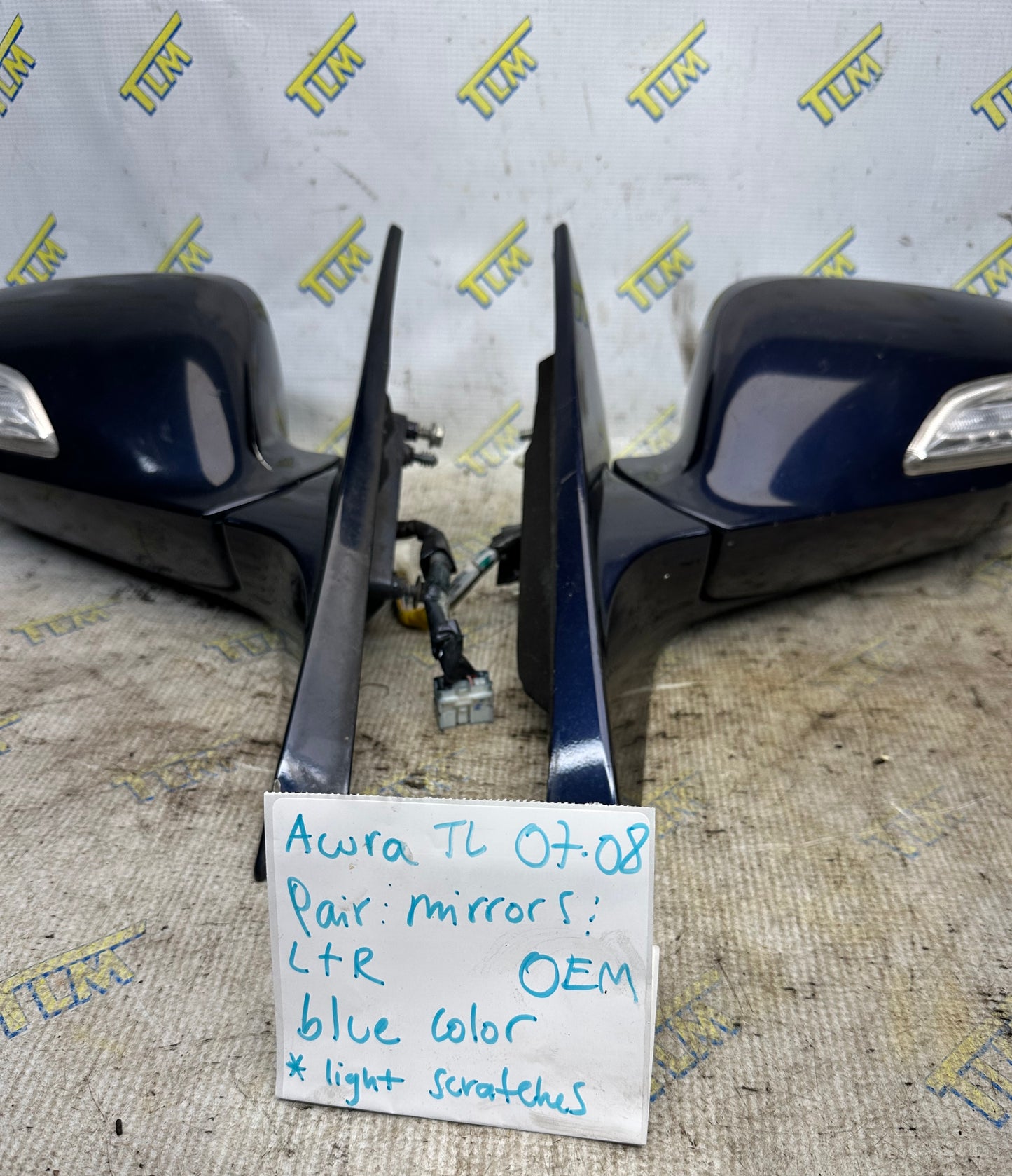07 08 Acura TL TYPE S Door Rearview Mirror Set *blue* Driver Passenger Base OEM