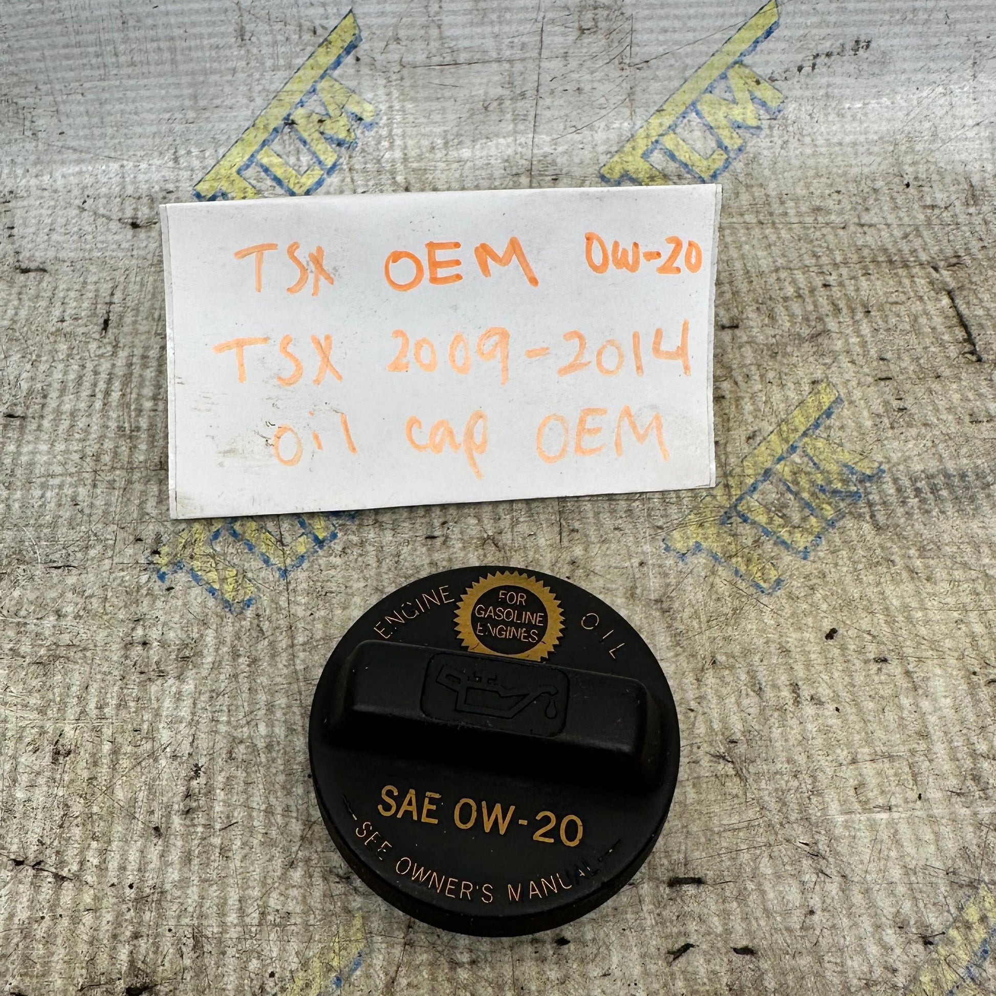 09-14 Acura TSX Oil Cap Engine SAE 0W-20 Motor orange 2010 2011 2012 2013 OEM
