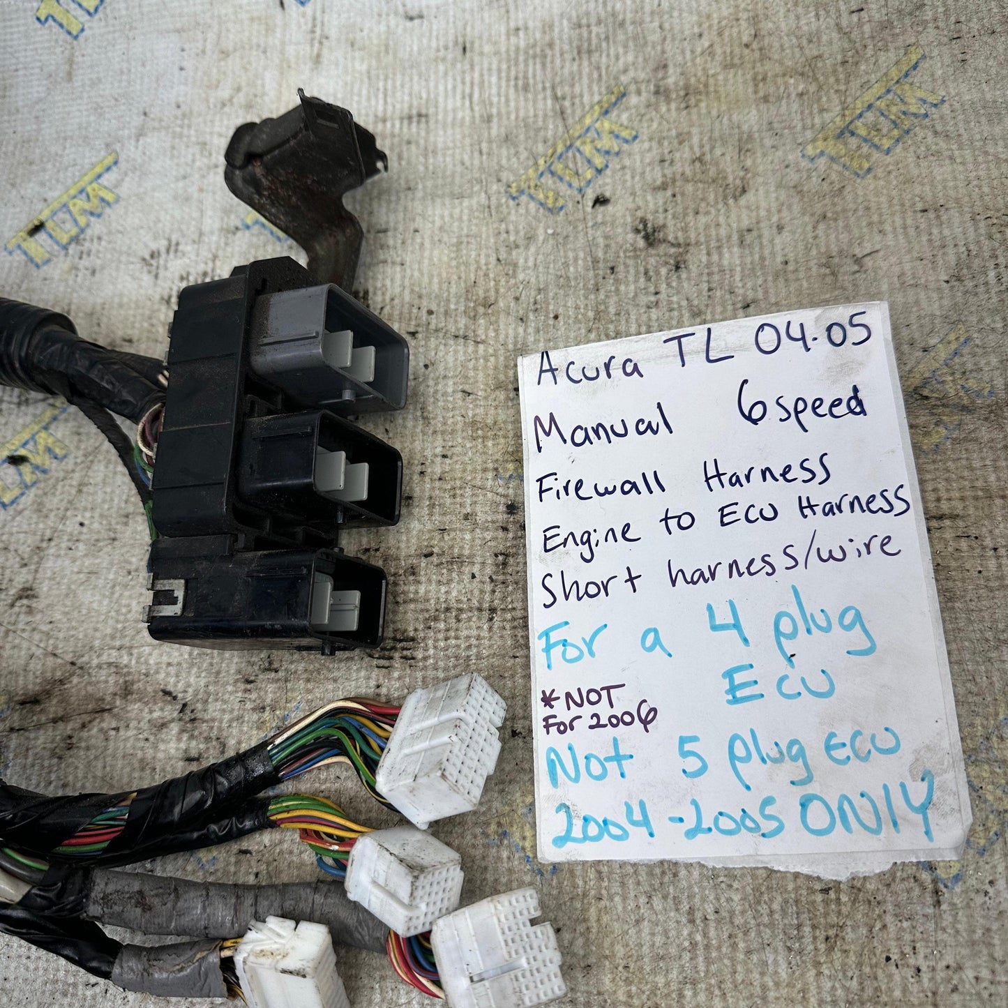 04 05 Acura TL ECU to Engine Bay *MANUAL* Wire Harness via Firewall M/T 6 Speed OEM