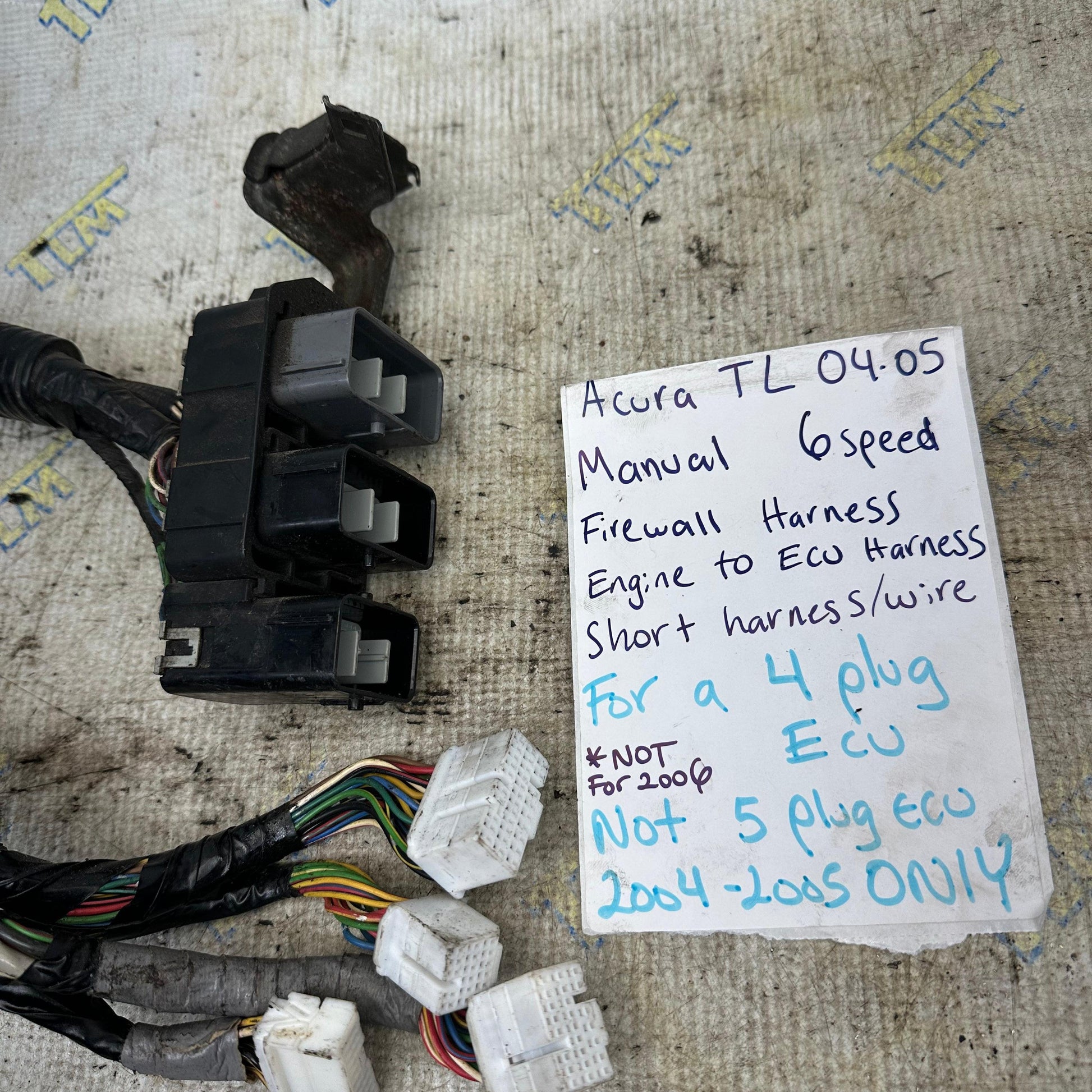 04 05 Acura TL ECU to Engine Bay *MANUAL* Wire Harness via Firewall M/T 6 Speed OEM
