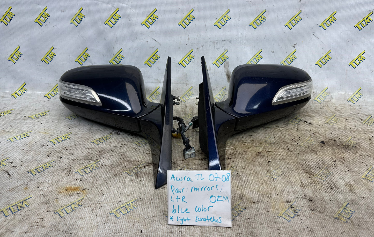 07 08 Acura TL TYPE S Door Rearview Mirror Set *blue* Driver Passenger Base OEM