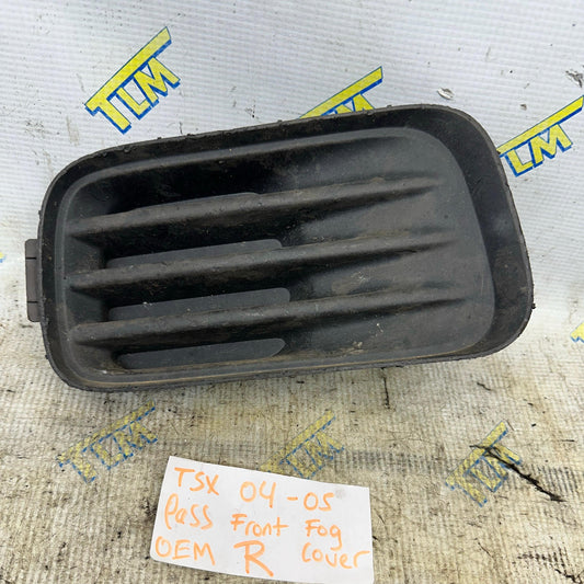 04 05 Acura TSX Bumper Fog Plastic Grille Cover 71102SEA PASSENGER RIGHT OEM