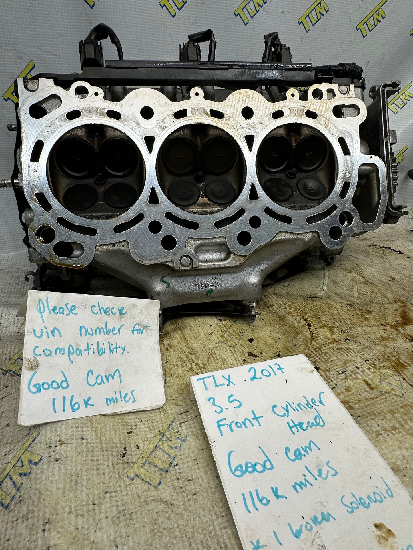 2017 Acura TLX FRONT Cylinder Head 3.5 Engine 116k Miles Good Cam *1 broken solenoid* OEM