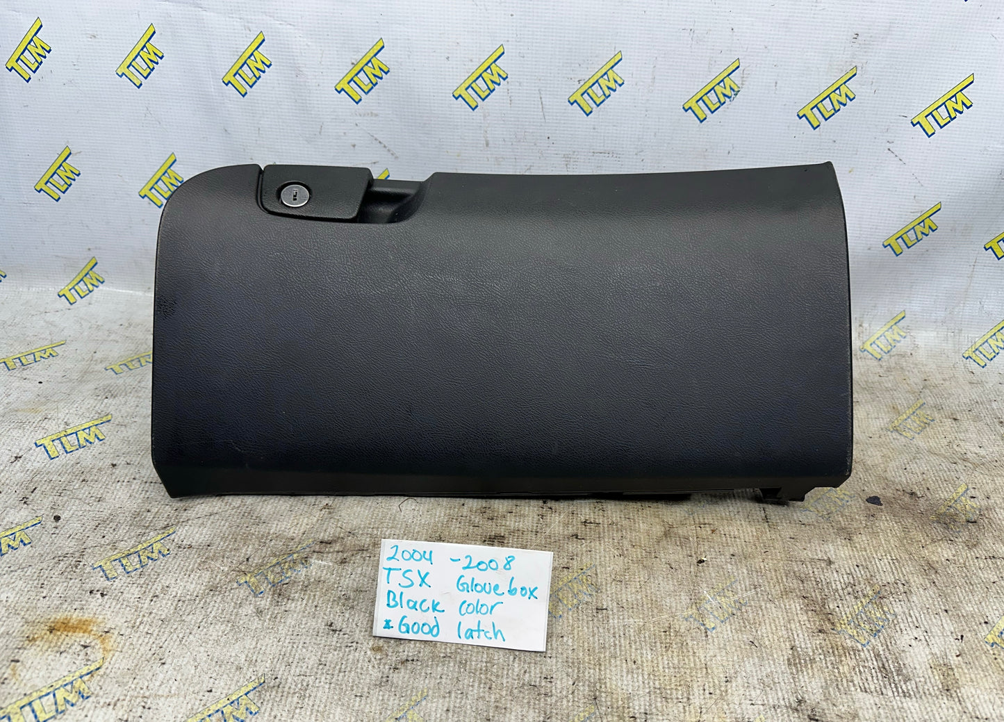04-08 Acura TSX Glove Box Door Dash Bin Black Leather 05 06 07 Good Latch OEM