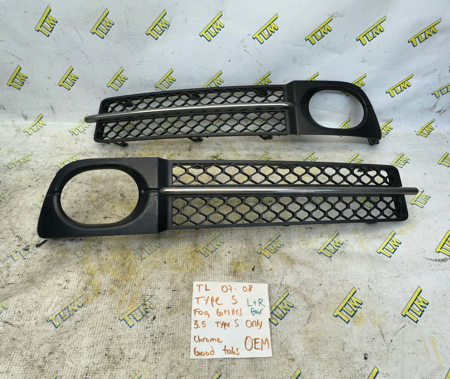 07 08 Acura TL *TYPE S* Front Fog Grille Trim Cover Bezel DRIVER & PASSENGER OEM