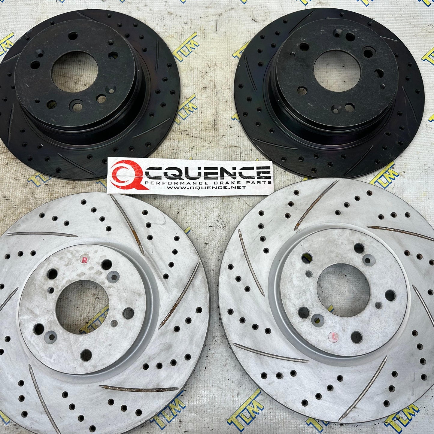 Acura TL Brembo Brakes ** Cquence Drilled Slotted Brake Rotors Front and rear ** with Brembo Pads 07-08 type S or Manual TL 04-06