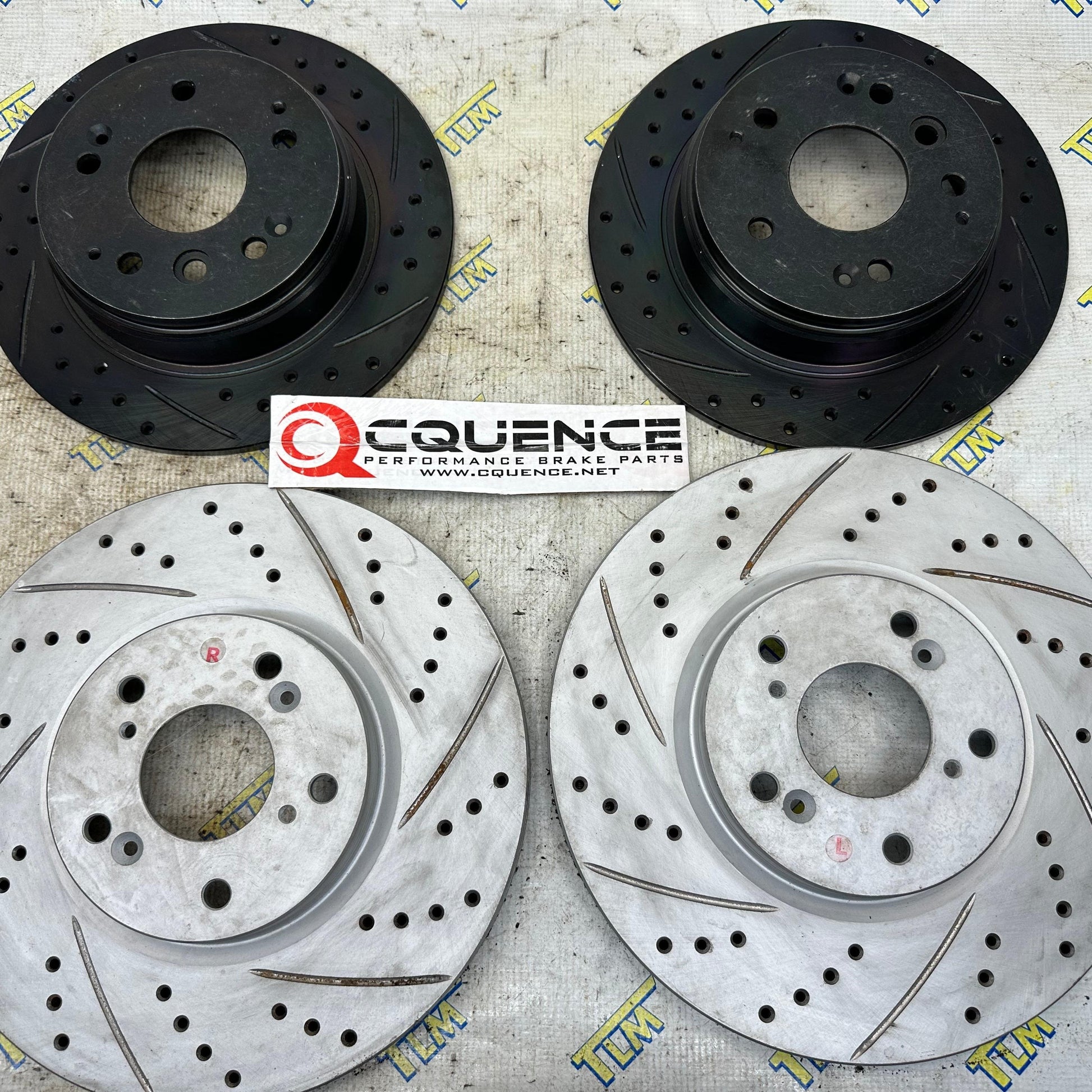 Acura TL Brembo Brakes ** Cquence Drilled Slotted Brake Rotors Front and rear ** with Brembo Pads 07-08 type S or Manual TL 04-06