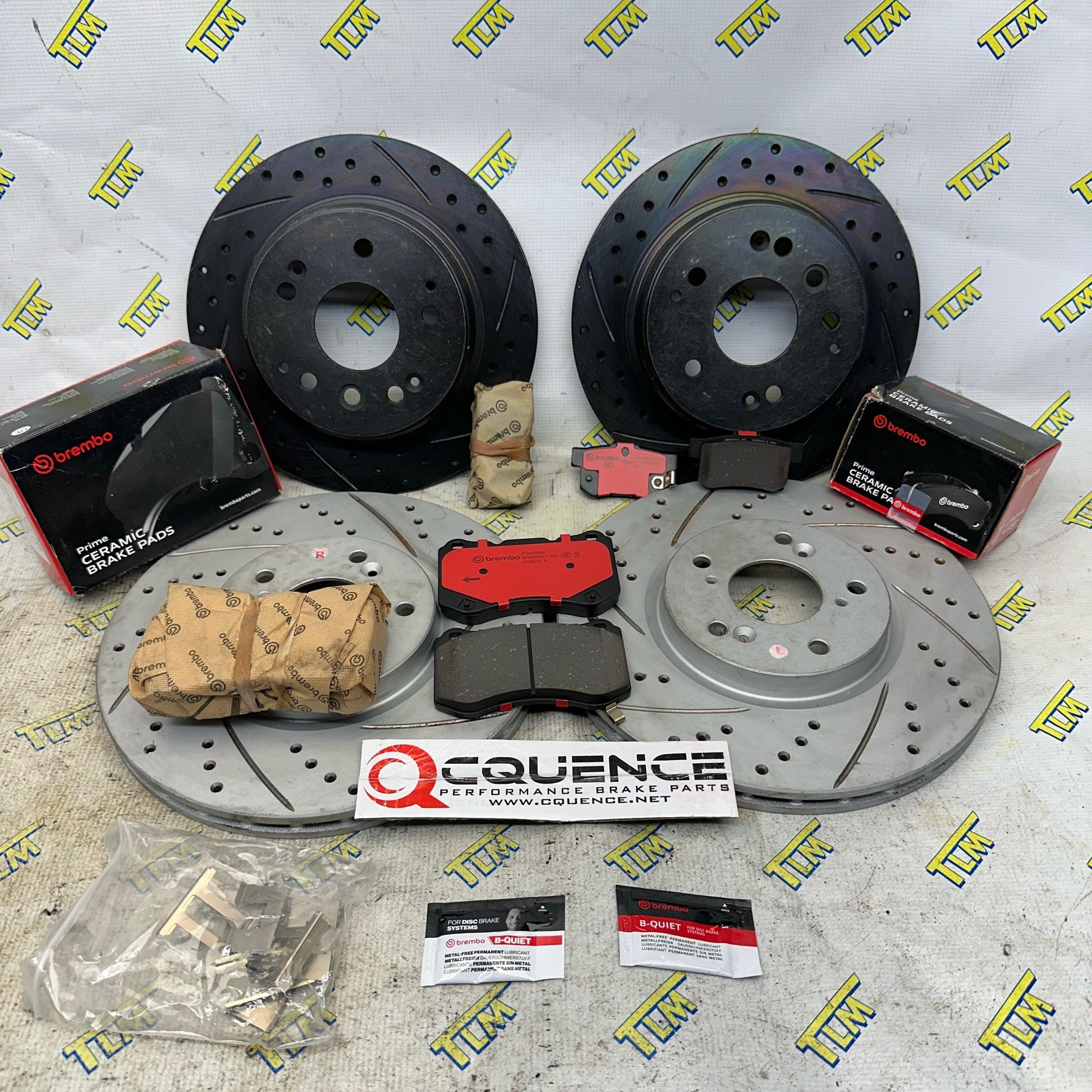 Acura TL Brembo Brakes ** Cquence Drilled Slotted Brake Rotors Front and rear ** with Brembo Pads 07-08 type S or Manual TL 04-06
