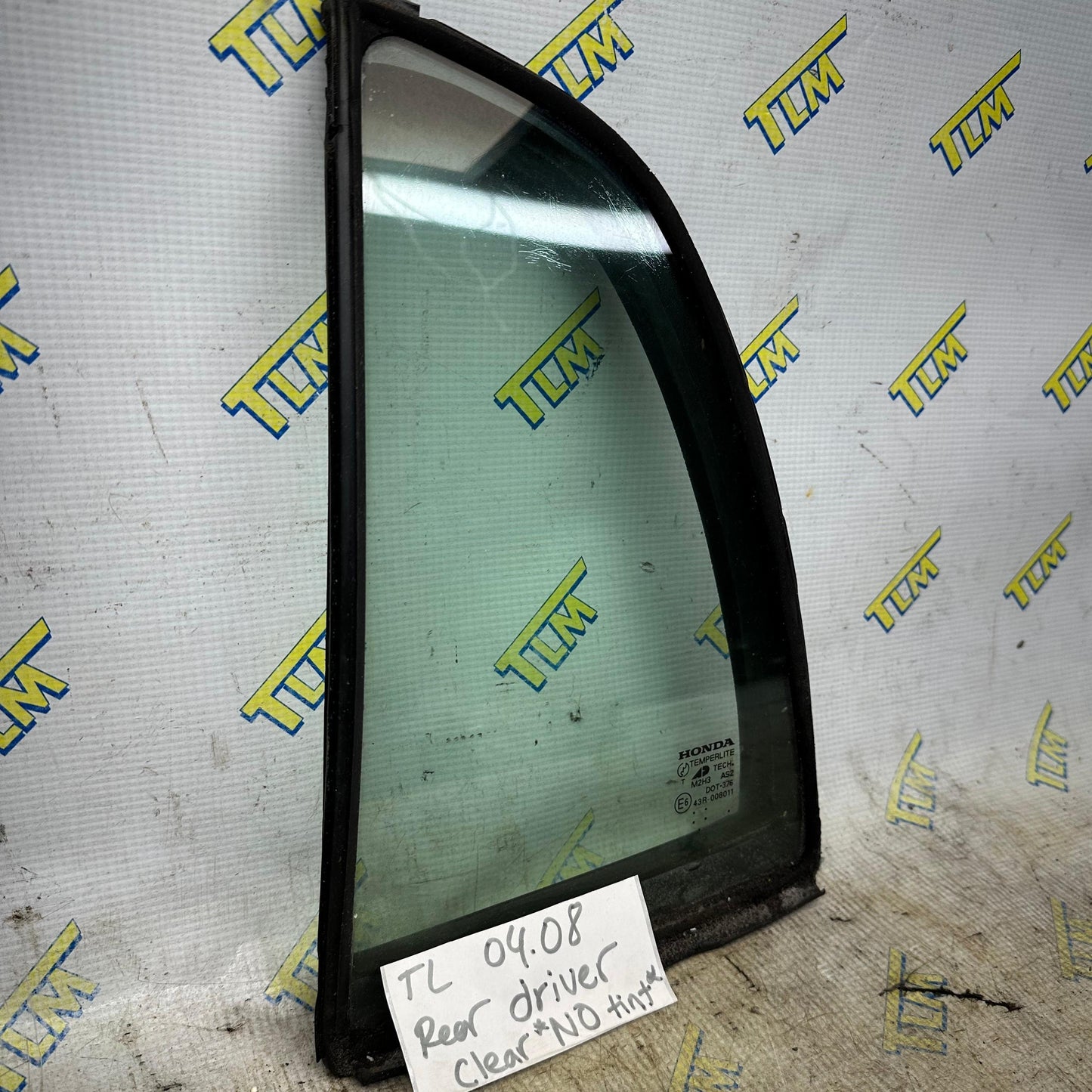 Acura TL Door Window Glass Quarter REAR DRIVER LEFT 04 05 06 07 08 OEM