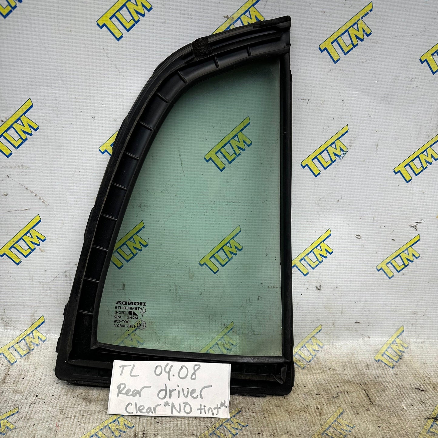 Acura TL Door Window Glass Quarter REAR DRIVER LEFT 04 05 06 07 08 OEM