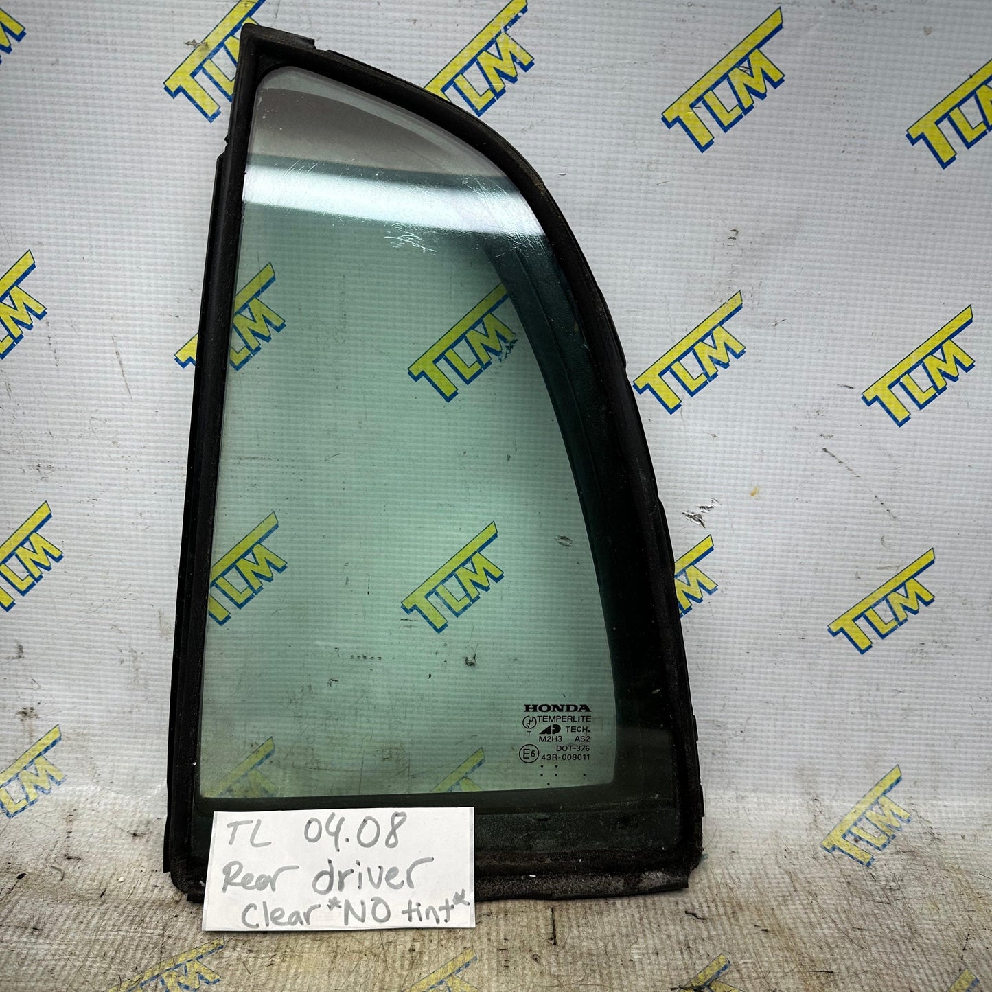 Acura TL Door Window Glass Quarter REAR DRIVER LEFT 04 05 06 07 08 OEM