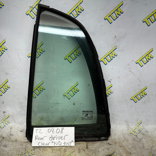 Acura TL Door Window Glass Quarter REAR DRIVER LEFT 04 05 06 07 08 OEM