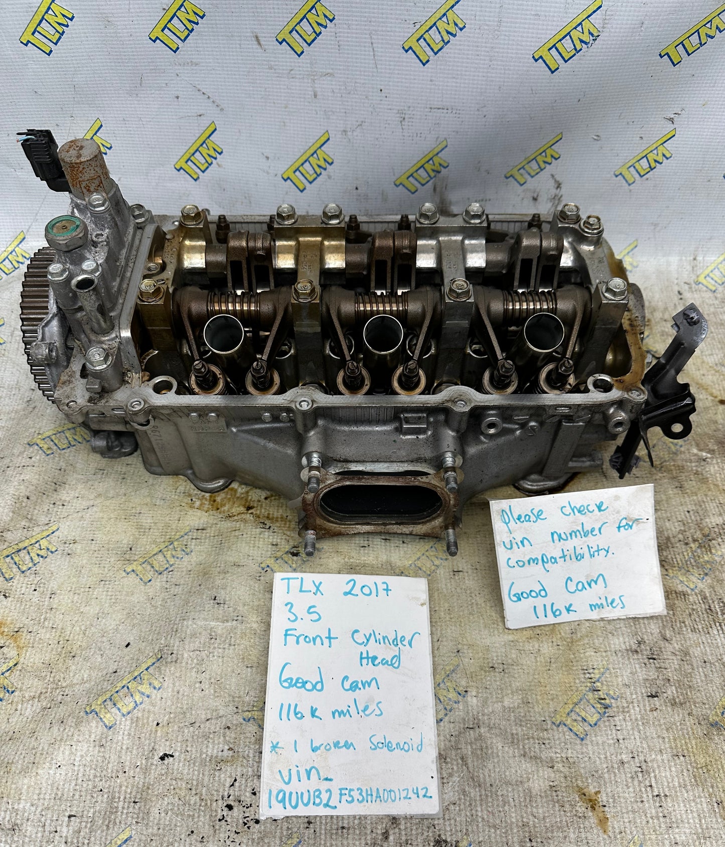2017 Acura TLX FRONT Cylinder Head 3.5 Engine 116k Miles Good Cam *1 broken solenoid* OEM