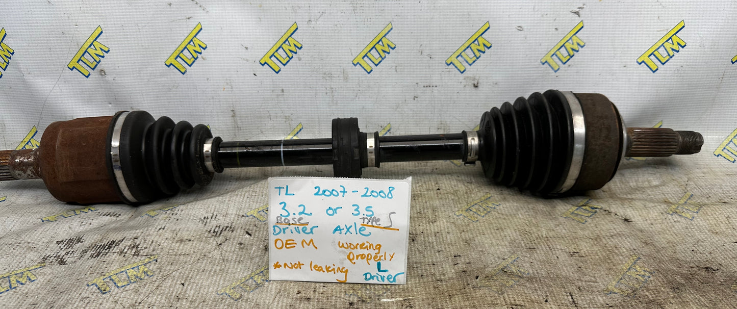 07 08 Acura TL *base* automatic Front Axle DRIVER LEFT 3.2 Shaft 2007 2008 OEM