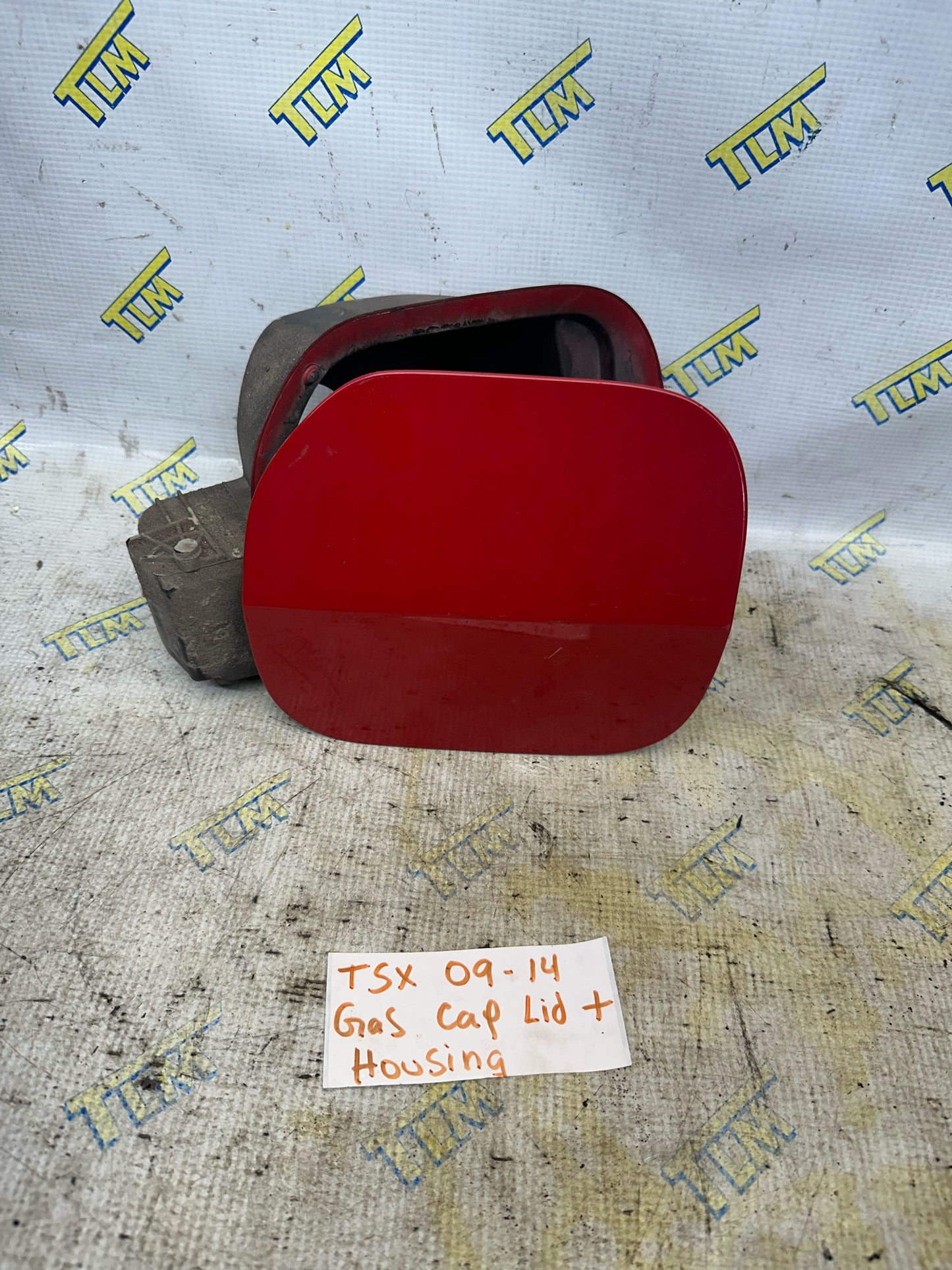 09-14 Acura TSX Fuel Gas Cap Cover Lid with Housing 2010 2011 2012 2013 Red OEM