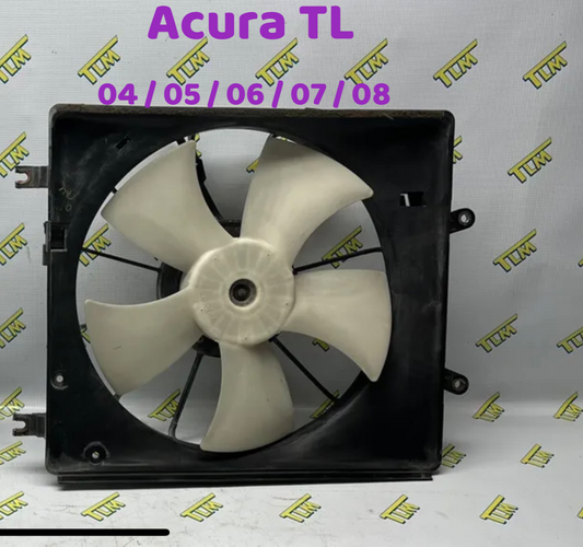 04-08 Acura TL Radiator Fan Cooling Fan LEFT DRIVER 2004 2005 2006 2007 2008 OEM