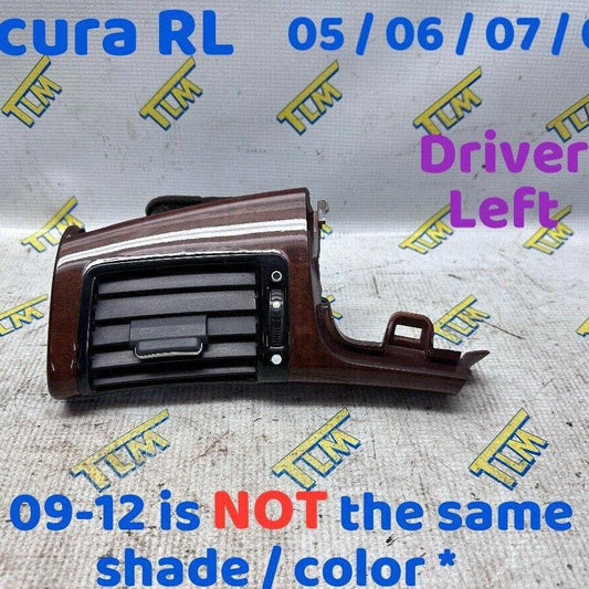 05-08 Acura RL Dash Air Vent DRIVER LEFT Trim 2005 2006 2007 2008 A/C 06 07 OEM