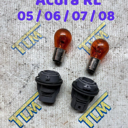 05-08 Acura RL Headlight Turn Signal Connector Socket w Bulbs 2005 06 07 08 OEM