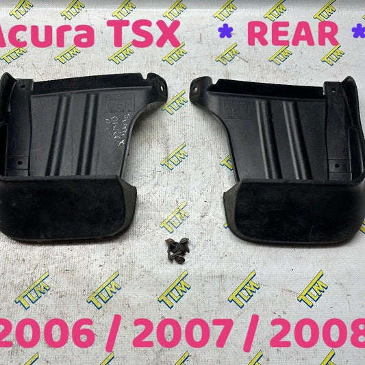 06-08 Acura TSX REAR Mud Flaps Set LEFT & RIGHT 2006 2007 2008 Splash Guard OEM