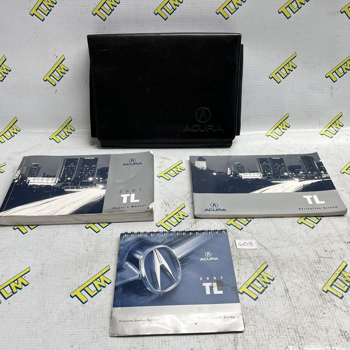 07 Acura TL Owners Manual Information Book Glove Box Leather Case 07 2007 OEM