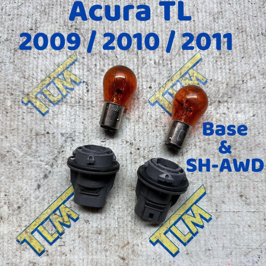 09-11 Acura TL Headlight Turn Signal Connector Socket w Bulbs 2009 2010 2011 OEM