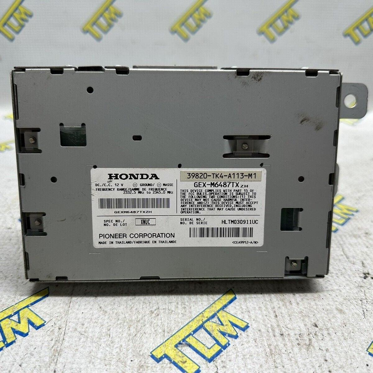 09 Acura TL XM Satellite Radio Receiver Pioneer 39820-TK4 Control 2009 OEM